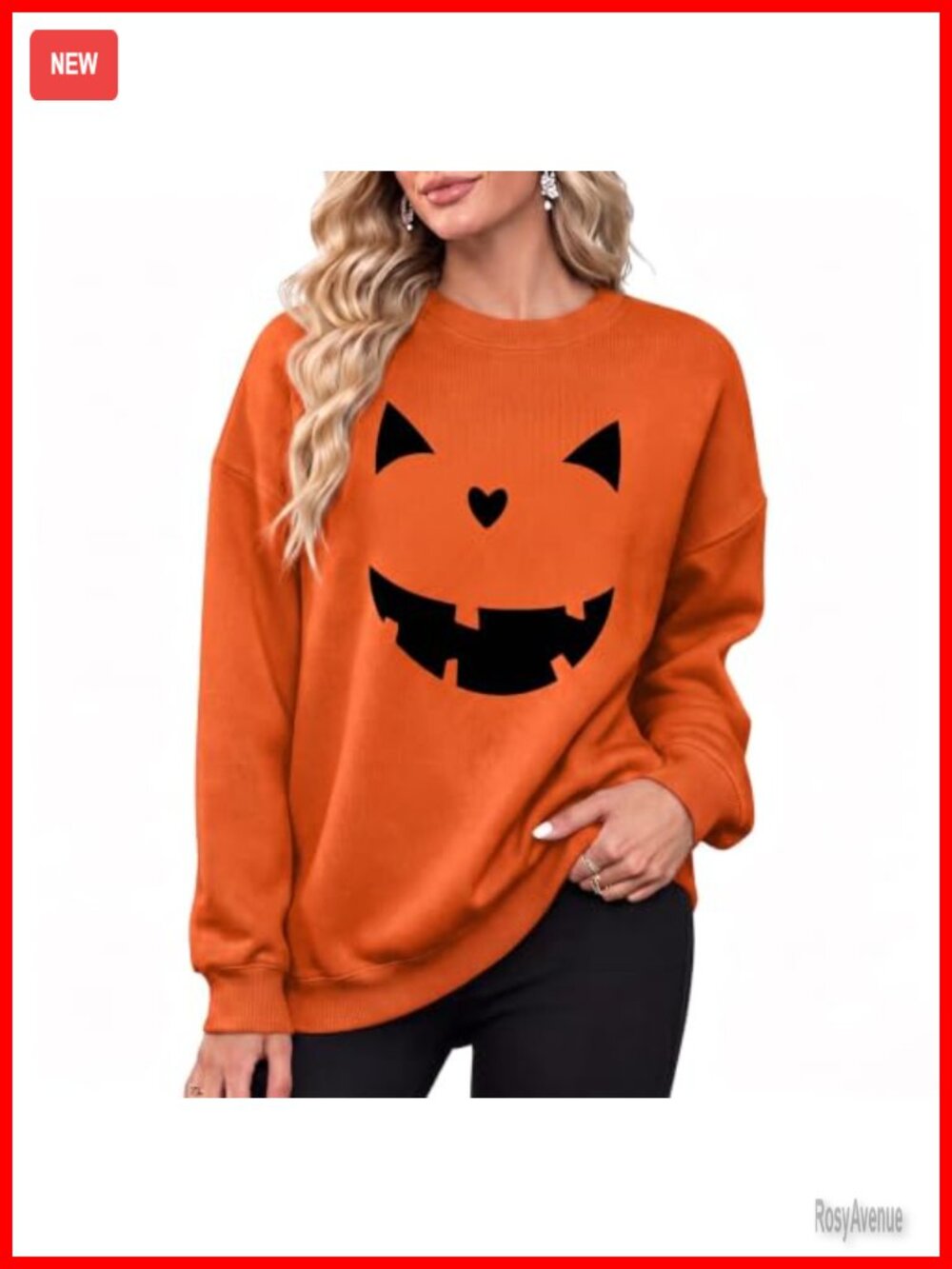 Women's Halloween Pumpkin Face Sweatshirt Long Sleeve Pullover